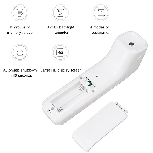 Thermometer for Adults and Baby, Forehead Digital Thermometer, Non Infrared Thermometer, Accurate Reading and High Temperature Alarm, Memory Recall