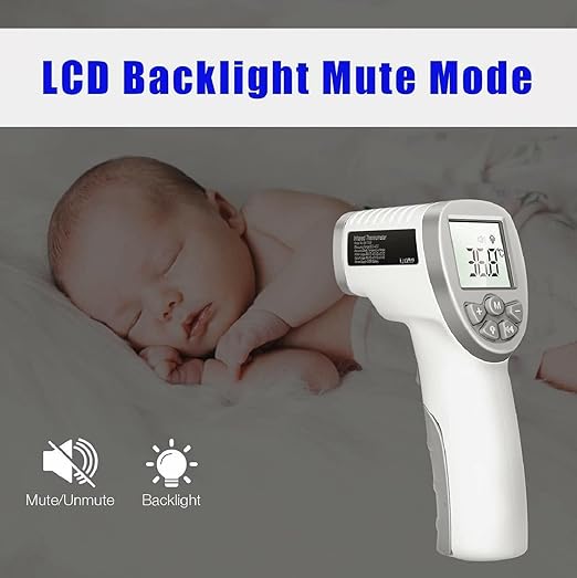 Infrared Thermometer for Adults, Kids and Object, Non-Contact Forehead Thermometer with Object Mode Function, Touchless Infrared Digital Temperature Gun, Fever Alert and Set Memory Recall
