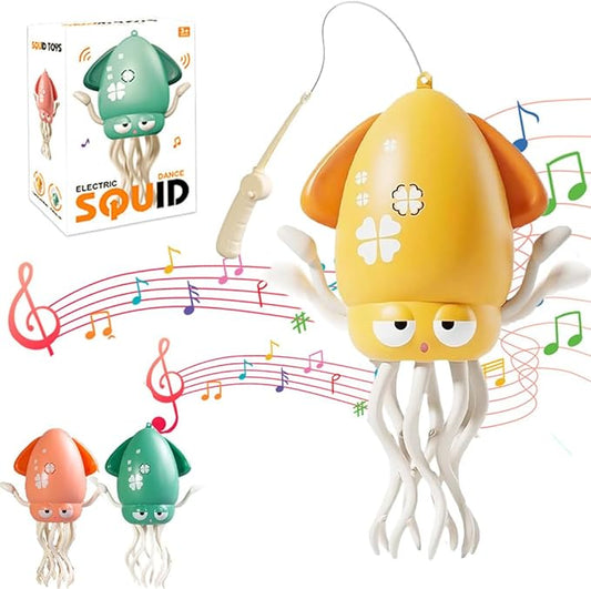 Electric Dancing Crawling Octopus Baby Toy,Squid Tummy Time Toy for Kids Baby,Automatic Evasion,with LED Lights & Music,Birthday Gift.