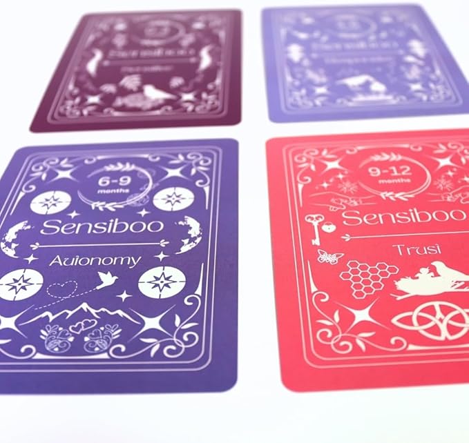 Attachies™ Activity Cards for Babies 0-12 Months - Social Emotional Development, Bonding & Sensory Stimulation, Safe & Durable, Portable for Interactive Play
