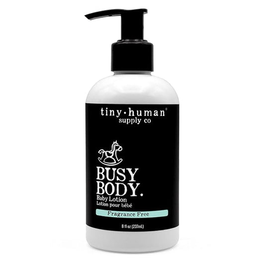 Tiny Human Supply Co Busy Body Baby Lotion 8oz, 1 Pack, Fragrance Free, Natural Ingredients, No Added Dyes, Parabens or Phthalates