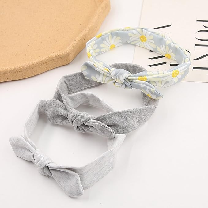 KIDOCHEESE Baby Headbands Soft Stretchy Baby Girl Bows Newborn Infant Toddler Headwrap Hair Accessories
