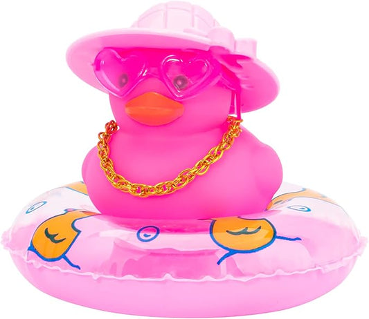 wonuu Car Accessories Rubber Ducks Dashboard Decorations Rubber Duck Pink Accessories Dashboard Duck Car Decorations Car Ducks for Dashboard Car Duck Car Dashboard Decorations, heart-butterfly