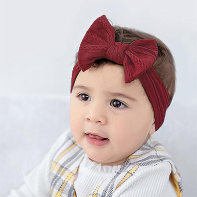DRESHOW BQUBO Baby Nylon Headbands Hairbands Hair Bow for Girls Newborn Infant Toddlers Hair Accessories