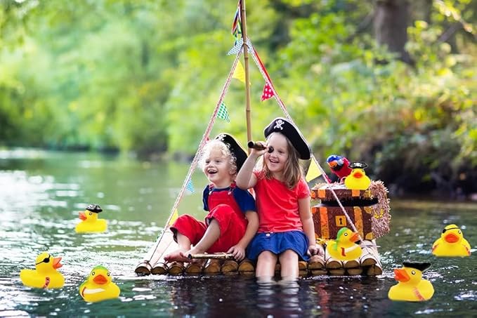 St. Patrick's Pirate Rubber Duck Toy 25-Pack Duckies for Kids, Bath Birthday Projects Gifts Baby Showers Classroom Summer Beach and Pool Activity Party Favors, 2" (25-Pack)