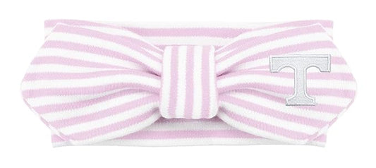 Creative Knitwear Tennessee Volunteers Infant Girls Pink/White Striped Hair Knot Headband Embroidered Logo - Size Newborn - 4T