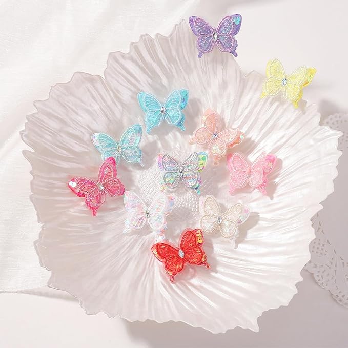 Butterfly Hair Clips Butterfly Hair Clip Glitter Butterfly Hair Clips Kids Clips for Birthday Christmas Children's Day Gift (orange)