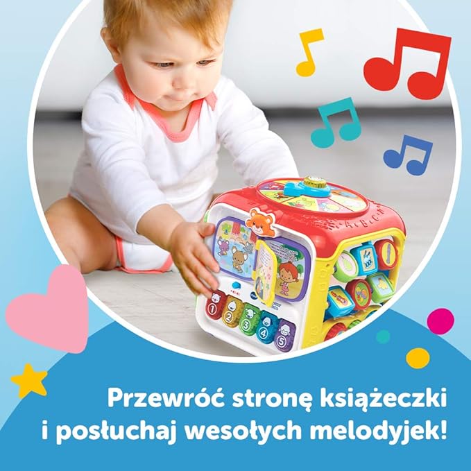 Trefl VTech - Activity Cube, Electronic Educational Toy, 6 Color Walls, Shape Recognition, Learning First Words, Gift for Child, Toy for Child from 9 Months