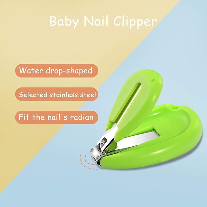 SONARIN Transparent Lid Baby Nail Kit,4-in-1 Baby Grooming Kit,with Baby Nail Clippers,Scissor,Nail File&Tweezer,Baby Nail Care Kit for Newborn,Infant or Toddler(Light Green)