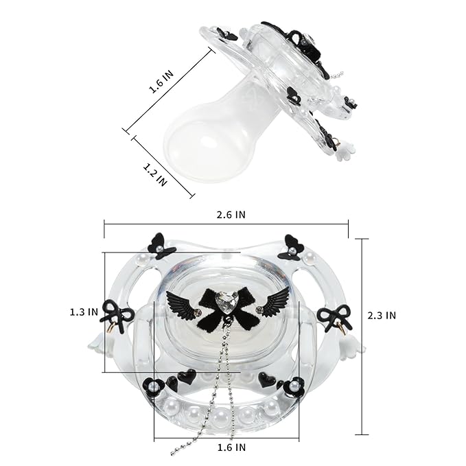 CutiePlusU Adult Size Pacifier DIY Big Shield Pacifier - White