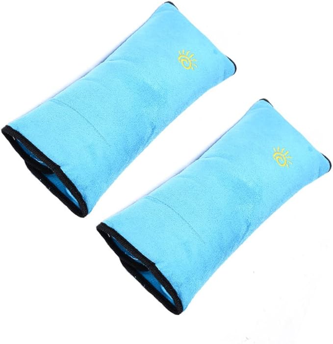 Kids Seatbelt Pillow 2 Packs, Universal Car Seat Belt Pillow Seatbelt Protector Soft Cushion Shoulder Covers Pad Headrest Neck Support Kids for Children and Adult (Blue)