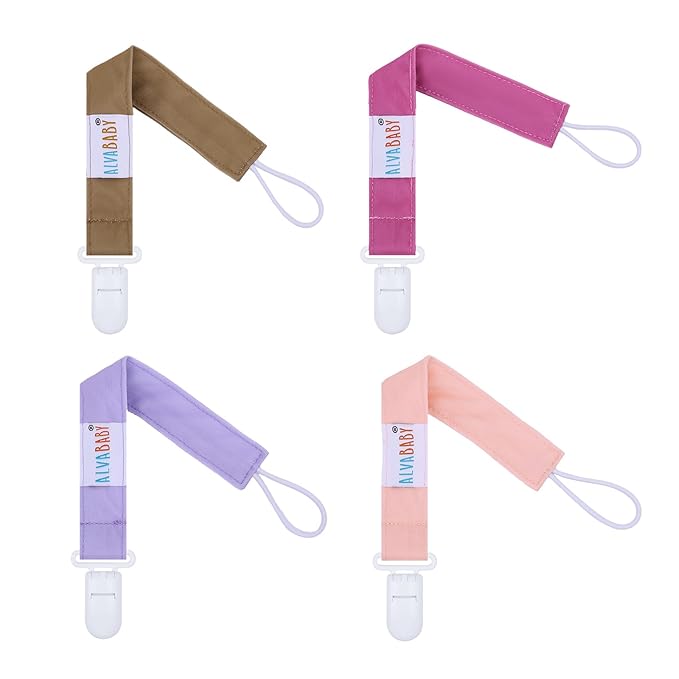 ALVABABY Baby Pacifier Clips Paci Universal Holder Leash Pacifier Clip Binky Holder for Teether Soothie 8 Pack 8DP05A
