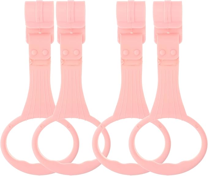 VANZACK 4 Pcs Baby Pull up Rings Baby Playpen Pull up Rings Baby Bed Stand Walking Exercises Assistant - Crib for Infant Toddler
