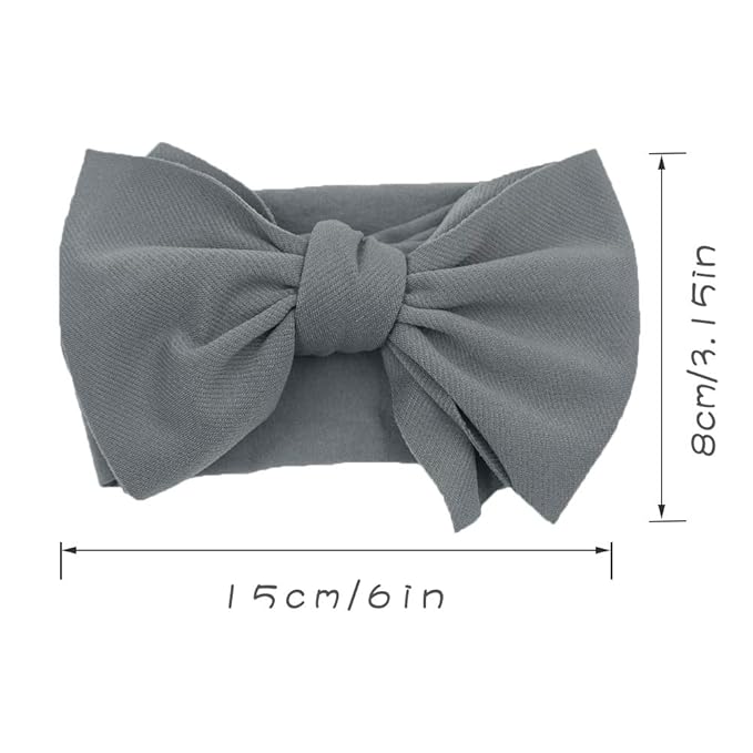 KIDOCHEESE Hairband, Baby Girl Bows Nylon Headbands with Bows, Handmade Hairbands Elastics Hair Accessories for Newborn Infant Toddlers Kids, 5 Pcs(KK69-05)