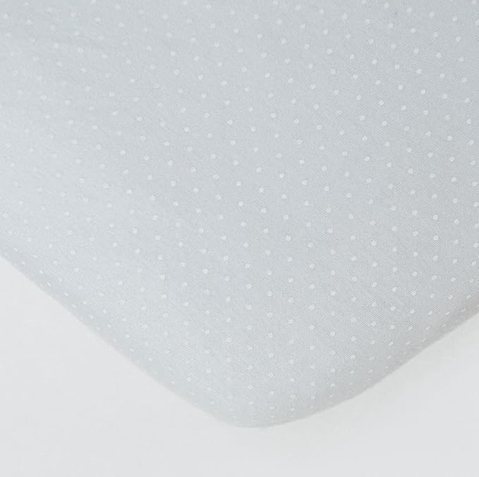 SheetWorld Baby Fitted Bassinet Sheet Fits Nuna Mixx 12 x 29 inches, 100% Cotton Jersey Hypoallergenic Sheet, Unisex Boy Girl, White Swiss Dot, Made in USA