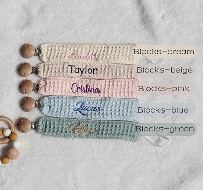 Personalized Pacifier Clip with Name,Custom Embroidered Webbing Binky Holder for Baby Boys & Girls,Newborn Pacifier Clip Holder (style1)