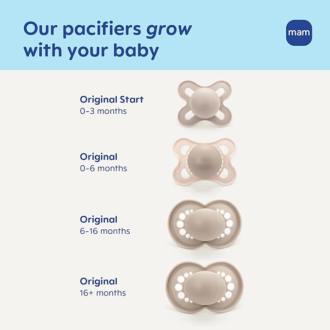 MAM Original Matte Baby Pacifiers 16+ Months, Binky for Newborn Babies, BPA-Free Skin Soft Silicone Nipple, Easy to Clean, Developed with Medical Experts, 2 Count, With Sterilizer Case, Made in Europe