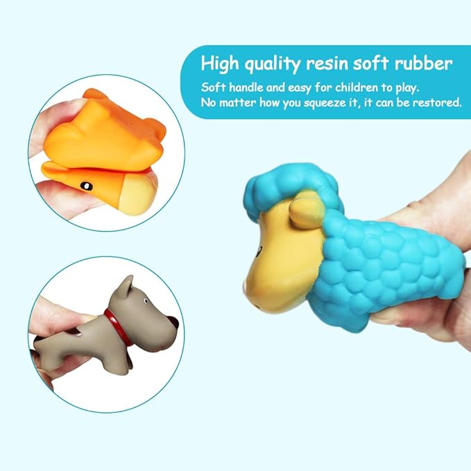 Bath Farm Toys - Floating Bath Time Toys for Toddlers (8PCS) - Bathtub Learning Dogs, Ducks, Sheep, Hen, Pig