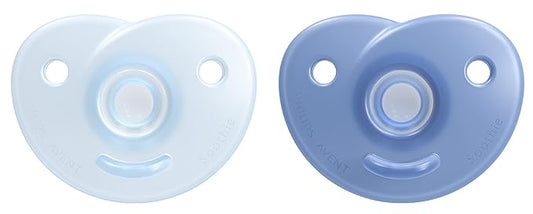 Philips Avent Soothie Heart Pacifier, 3-18 Months, Blue/Light Blue, 2 Pack, SCF099/11