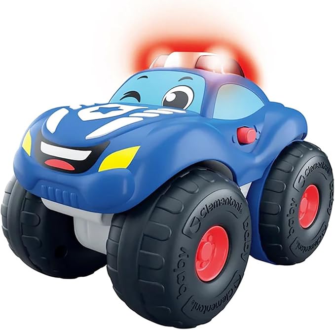 Baby Clementoni - Elia Police Car, Child Car 1-4 Years, Early Childhood Game, Car with Sounds and Sirens, Stimulates Manuality, Sight and Hearing, Made in Italy, Italian Language, 17501