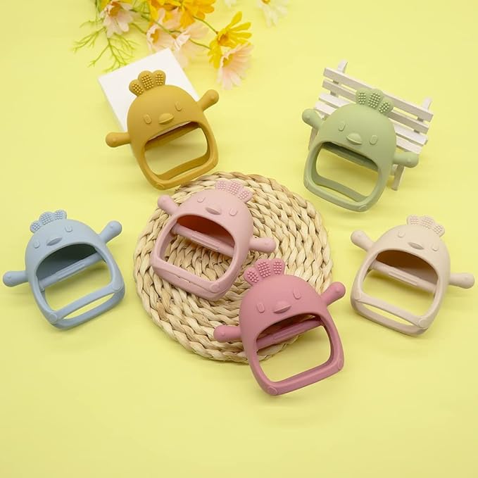 Teething Toys for Babies 0-6 months BPA Free, Never Drop Teether Baby Chew Toys for Teething Relief, Silicone Teether Pacifier Baby Teething Toys Newborn 0-3 Months for Sucking Needs, Infant Toys-Pink