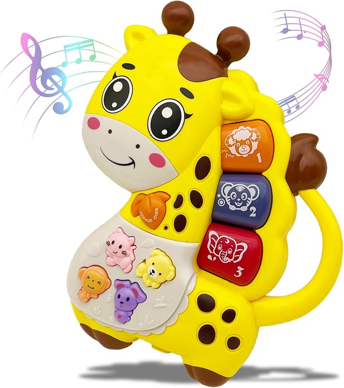 Baby Piano Keyboard Toys 12-18 Month Early Learning Light Up Music Toys Infant Gifts for 1 Year Old Boys Girls (Giraffe - A)