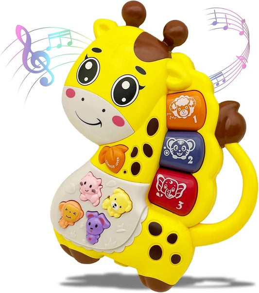 Baby Piano Keyboard Toys 12-18 Month Early Learning Light Up Music Toys Infant Gifts for 1 Year Old Boys Girls (Giraffe - A)