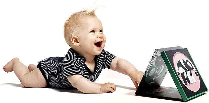 Tummy Time Playboard + Art Cards: Brain Development Montessori Sensory High Contrast Cards and Mirror