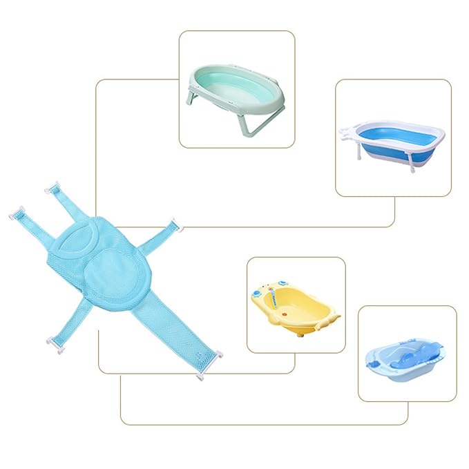 Universal Baby Bath Seat Support Slip Proof Detachable Net Bathtub Sling Shower Mesh for Newborns and Infants - Sturdy and Practical Bath Tub Insert for Easy and Bathing