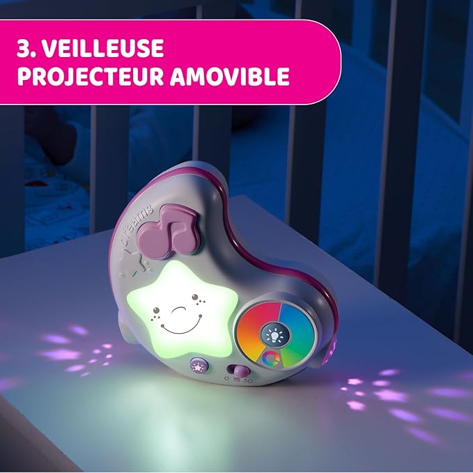 Chicco Palestrina dei Colori Pink 3in1, Multifunction Electronic Baby Gym with Newborn Mat, Star Projector, Removable Night Light and Relaxing Melodies, Baby Games 0+ Months