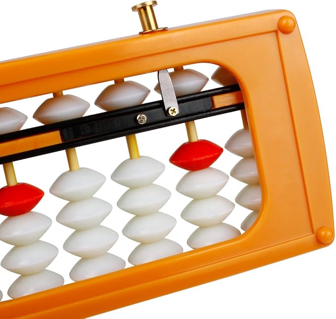 Larcele 13 Column Abacus with Reset Button, Bead Arithmetic Counting Tool for Student SP-02