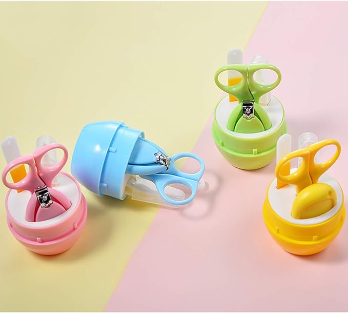 SONARIN Transparent Lid Baby Nail Kit,4-in-1 Baby Grooming Kit,with Baby Nail Clippers,Scissor,Nail File&Tweezer,Baby Nail Care Kit for Newborn,Infant or Toddler(Pink)
