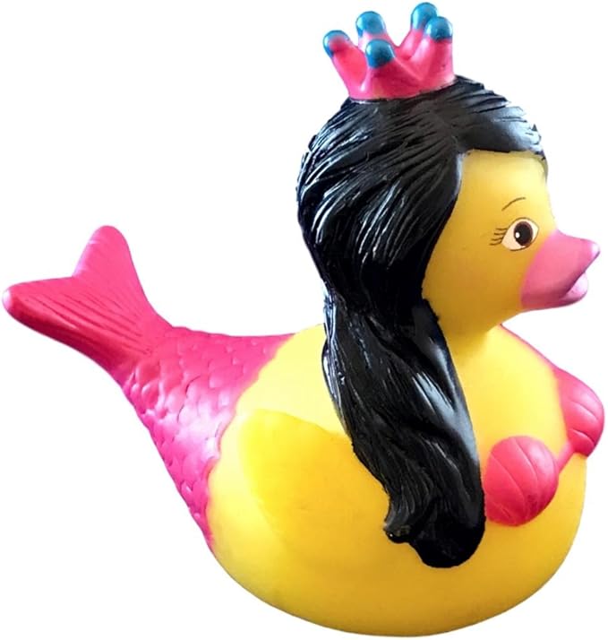 3" Mermaid Rubber Duck [Floats Upright] - Baby Safe Bathtub Bathing Toy