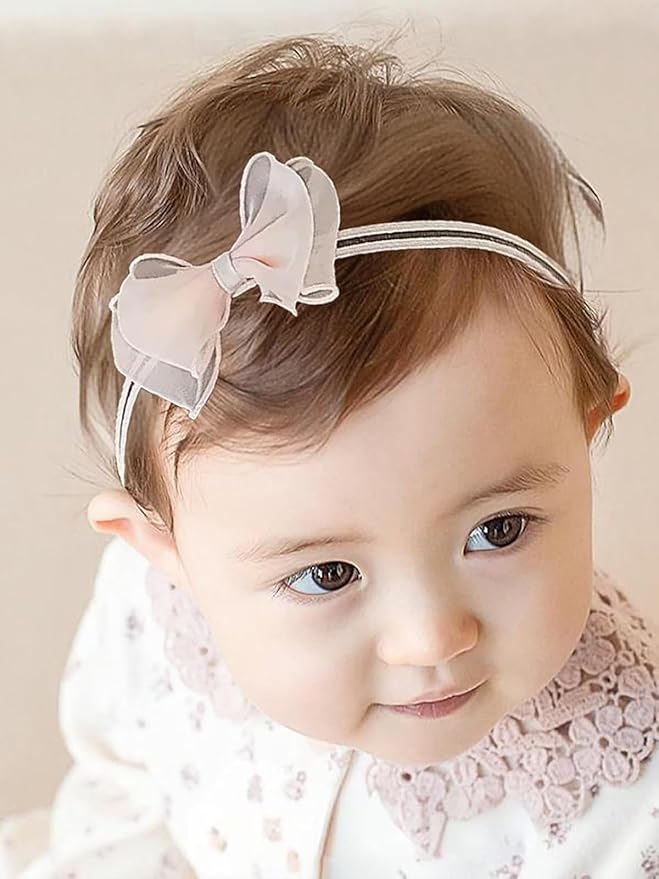 Baby Girls Cute Lace Bow Headband Soft Cotton Elastic Hair Accessories for Toddlers Newborns Ideal for Birthdays Baby Shower Photoshoots Special Occasions