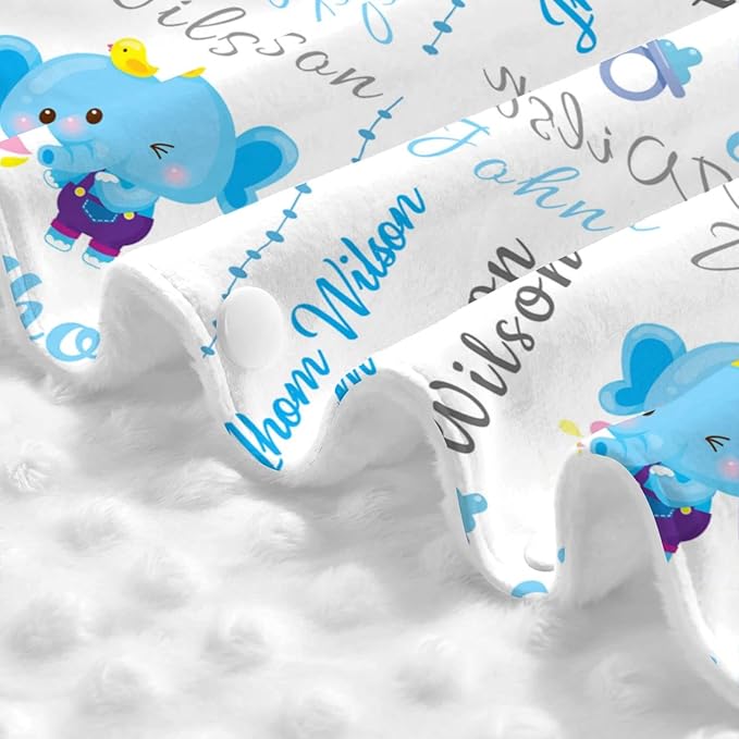 Personalized Cute Elephants Baby Car Seats Canopy for Babies with Name, Custom Monogram Car Seat Cover for Boys Girls, Opening Minky Nursing Breastfeeding Cover Infant Carseat Canopies for Newborn