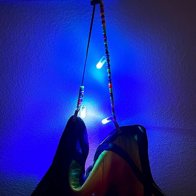 Mougee Flow Star Clip - Carry Your Flow Star Around in Style - Adjustable Length, Heavy Duty Clips, LED Light (Zebra Candy)
