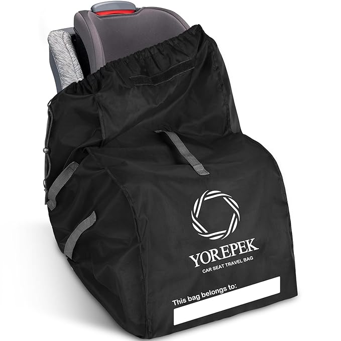 YOREPEK Car Seat Travel Bag Backpack, Universal Car Seat Bags for Air Travel Fits Convertible, Booster, Infant Carseat, Gate Check Carseat Cover for Airplane, Baby Flying Essential