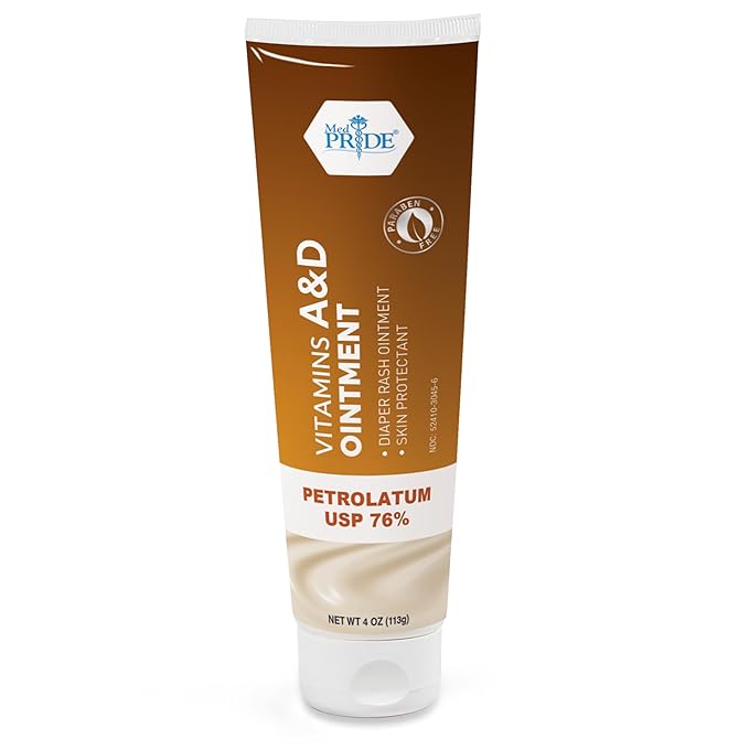 MedPride MPR-30456 Vitamins A and D Ointment, Diaper Rash Skin Protectant, 4 oz. Bottle