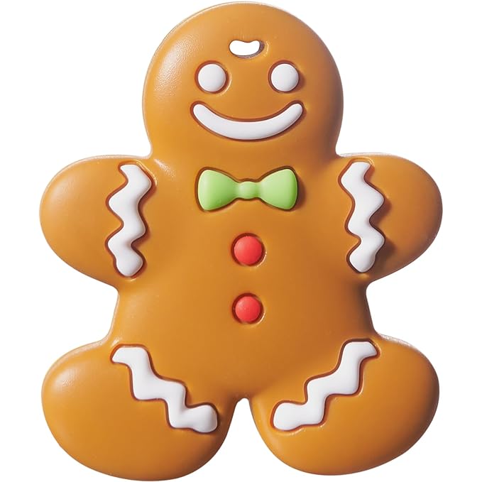 NCVI Christmas Teether, Baby Teething Toys for 0-6 6-12 Months, My First Christmas Silicone Chew Toys, First Christmas Gifts for Baby Boys and Girls, Ideal Toddlers Stocking Stuffer, Gingerbread Man