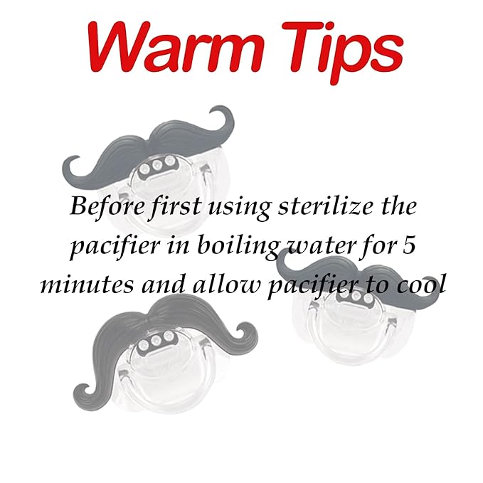 3pcs Mustache Pacifier, Gentleman Mustache Baby Pacifier, Pacifier 0-36 Months, Gift Pacifiers for Boys and Girls