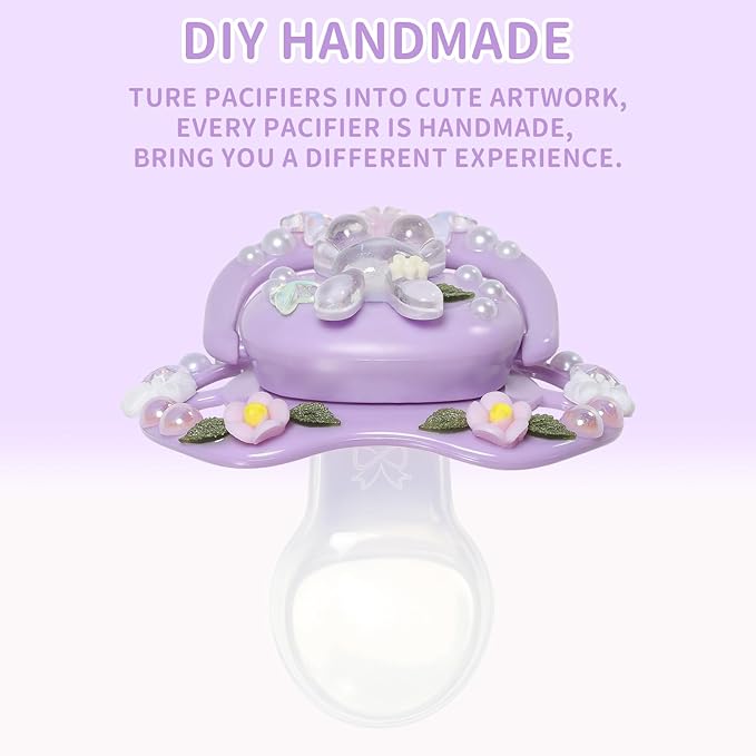 CutiePlusU Adult Sized Pacifier Dummy DIY Handmade Big Shield- Purple