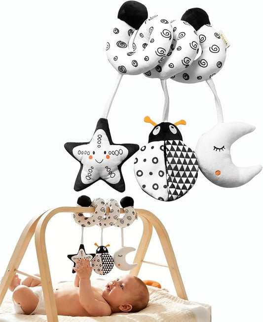 Multi-Use Baby Spiral Activity Toy – Spiral carseat Toy for Car Seat, Stroller,Play Gym, Keeps Baby Quiet, Easy Travel Solution