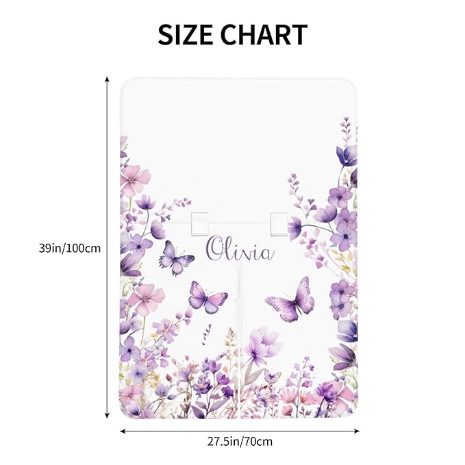 Personalized Baby Car Seat Canopy with Name – Custom Butterfly Purple Minky Nursing Cover for Girls, Soft Stroller Cover for Infants & Newborns, Carseat Canopy for Breastfeeding