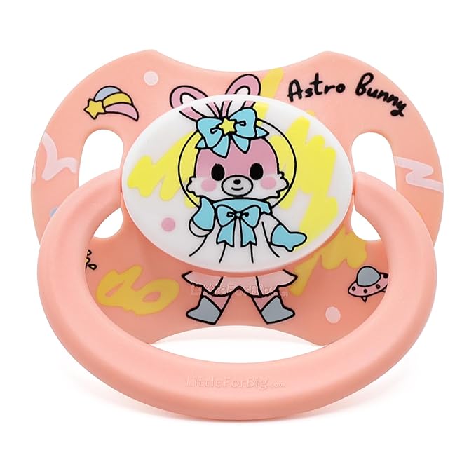 LittleForBig Bigshield Generation-II Adult Sized Pacifier Astro Babies Pink Bunny Pattern