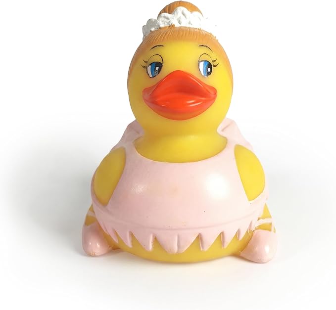 3" Rubber Duck [Sealed Hole, Floats Upright] - Baby Safe Bathtub Bathing Toy - Ballet Rubber Duck