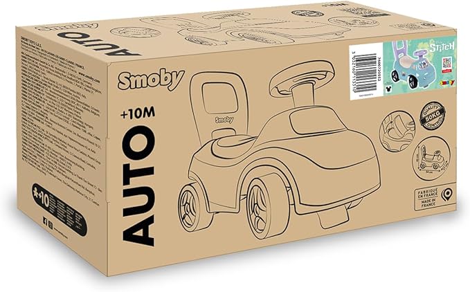 Smoby - Stitch - Ride-on car - Walker - Steering wheel - Under saddle storage - From 10 months - Made in France