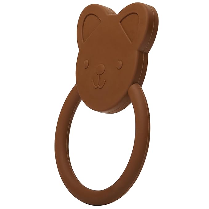 C.R. Gibson 100% Food Grade Silicone Bear Baby Teether for Infants, 2.75" x 4.25", Multicolor