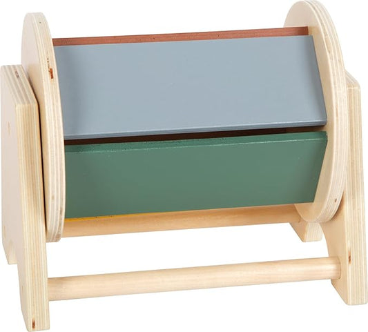 small foot Montessori Prices Drum, 100% FSC Certified Wood, Wheel with 5 Coloured Surfaces, Toy for Children from 6 Months, 12742