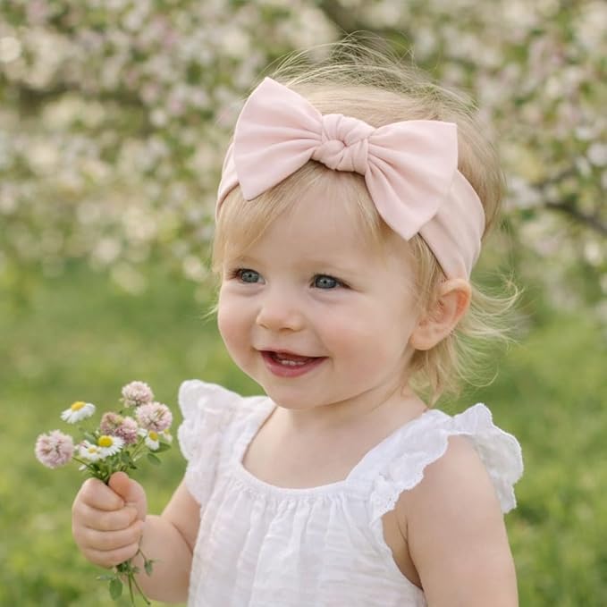 Baby Girl Headbands-Infant,Toddler Cotton Handmade Hairbands with Bows Child Hair Accessories