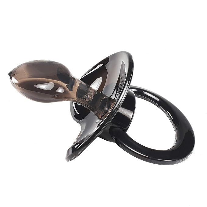 LittleForBig BigShield Adult Sized Pacifier Candy Gloss Pacifiers Set - Black & Crystal